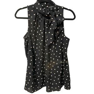 Ann Taylor Factory polka Dot Tie Neck Top